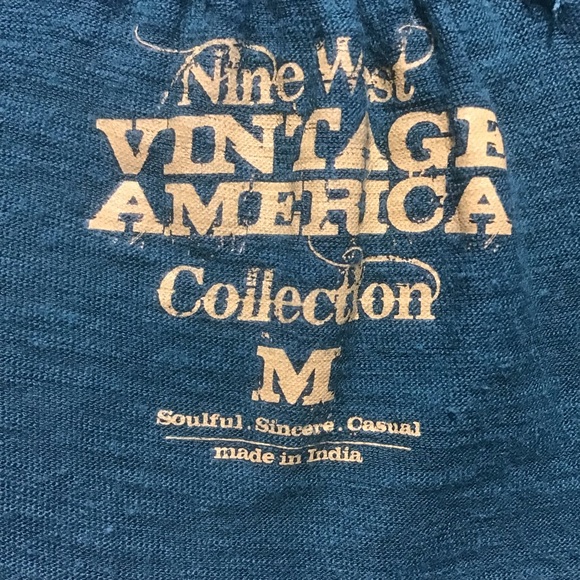 Nine West Vintage America Green Embroidered Top, Size M - Picture 7 of 12